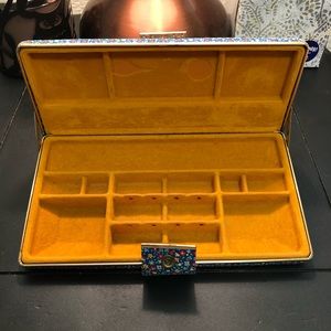 Vintage Travel Sectioned Jewelry Pocketbook Case Floral Snap Closure